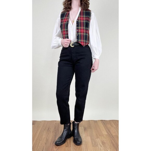 Vintage 4 Piece Wool Matching Set Plaid Kilt Tartan Pleated Cape Skirt Vest Suit - Picture 12 of 16